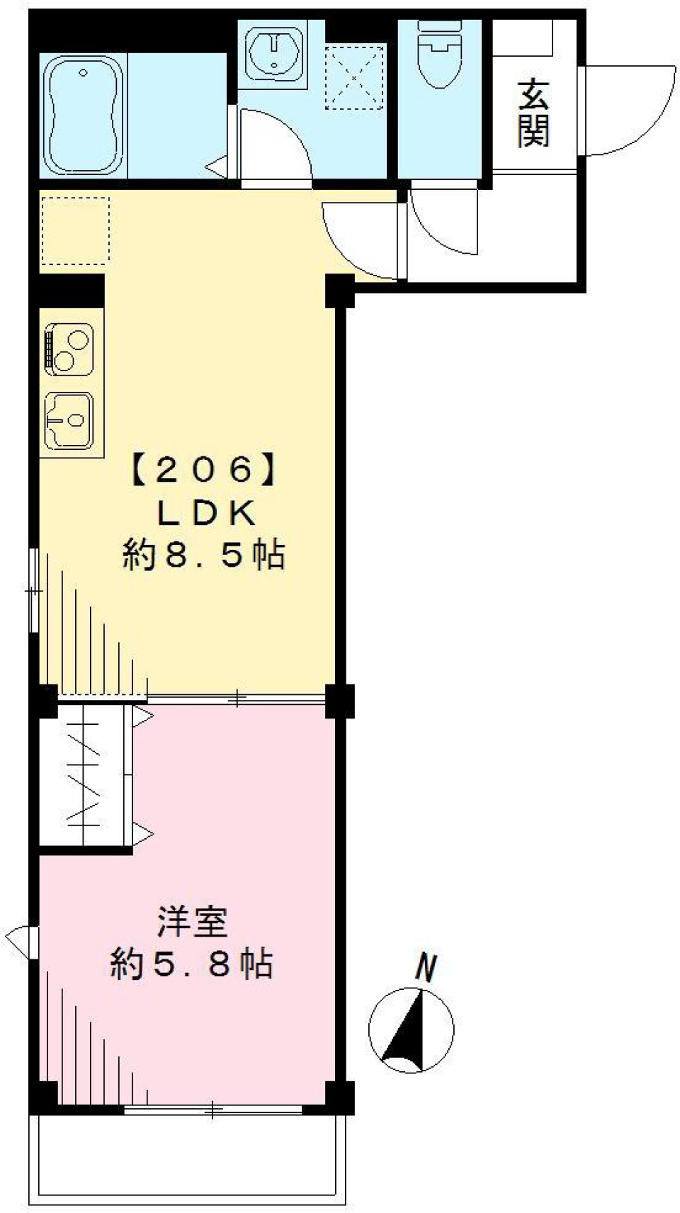 グランメゾン阿佐ヶ谷 206号室の間取り図