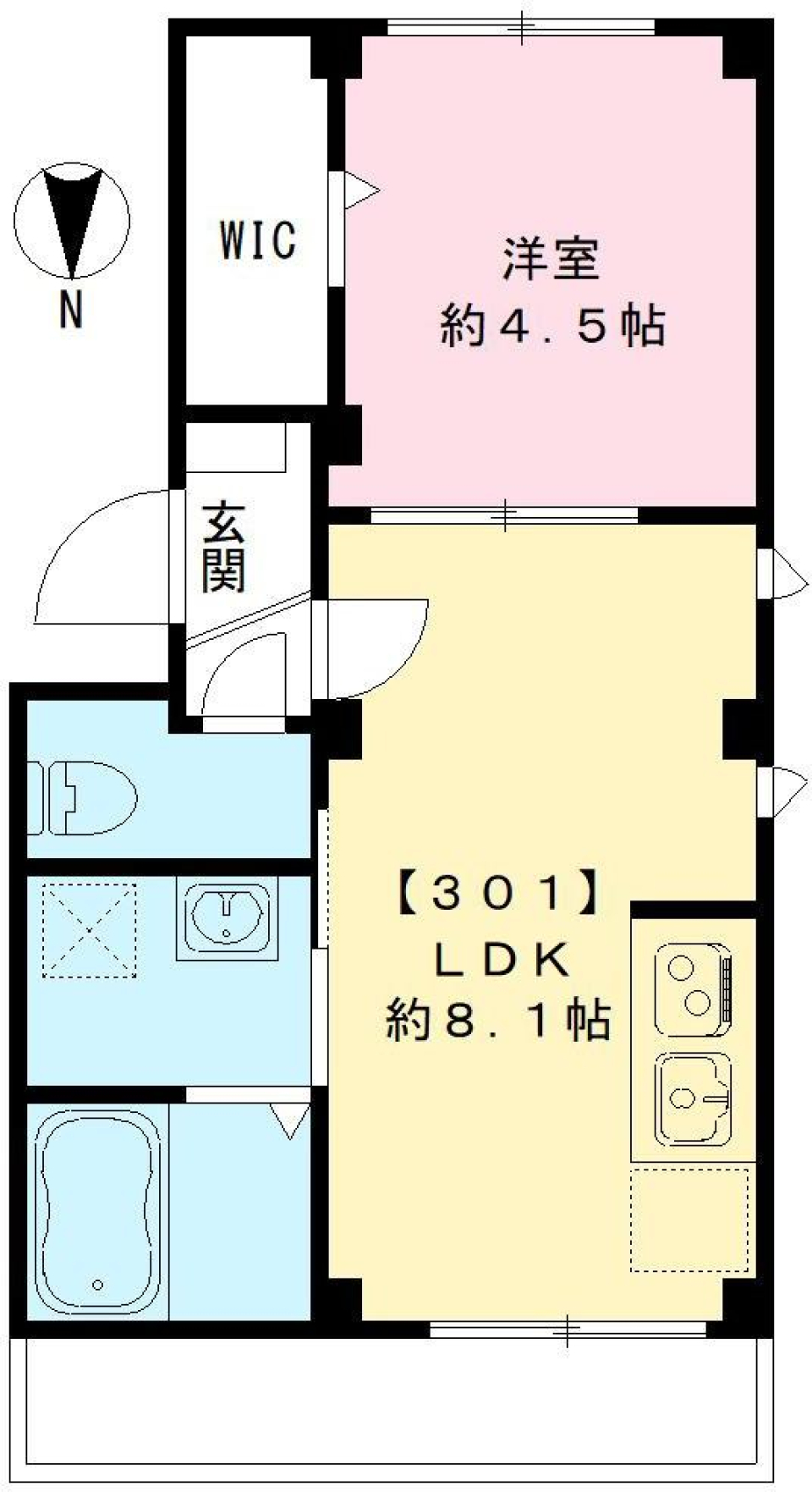 ボンドメゾン 301号室の間取り図