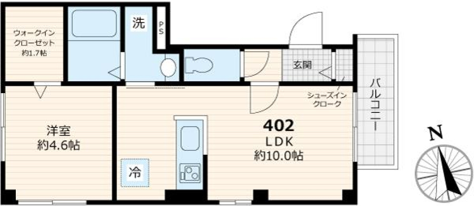 Ｍａｉｓｏｎ　Ｂｌａｎｃｈｅ　メゾンブランシュ 402号室の間取り図