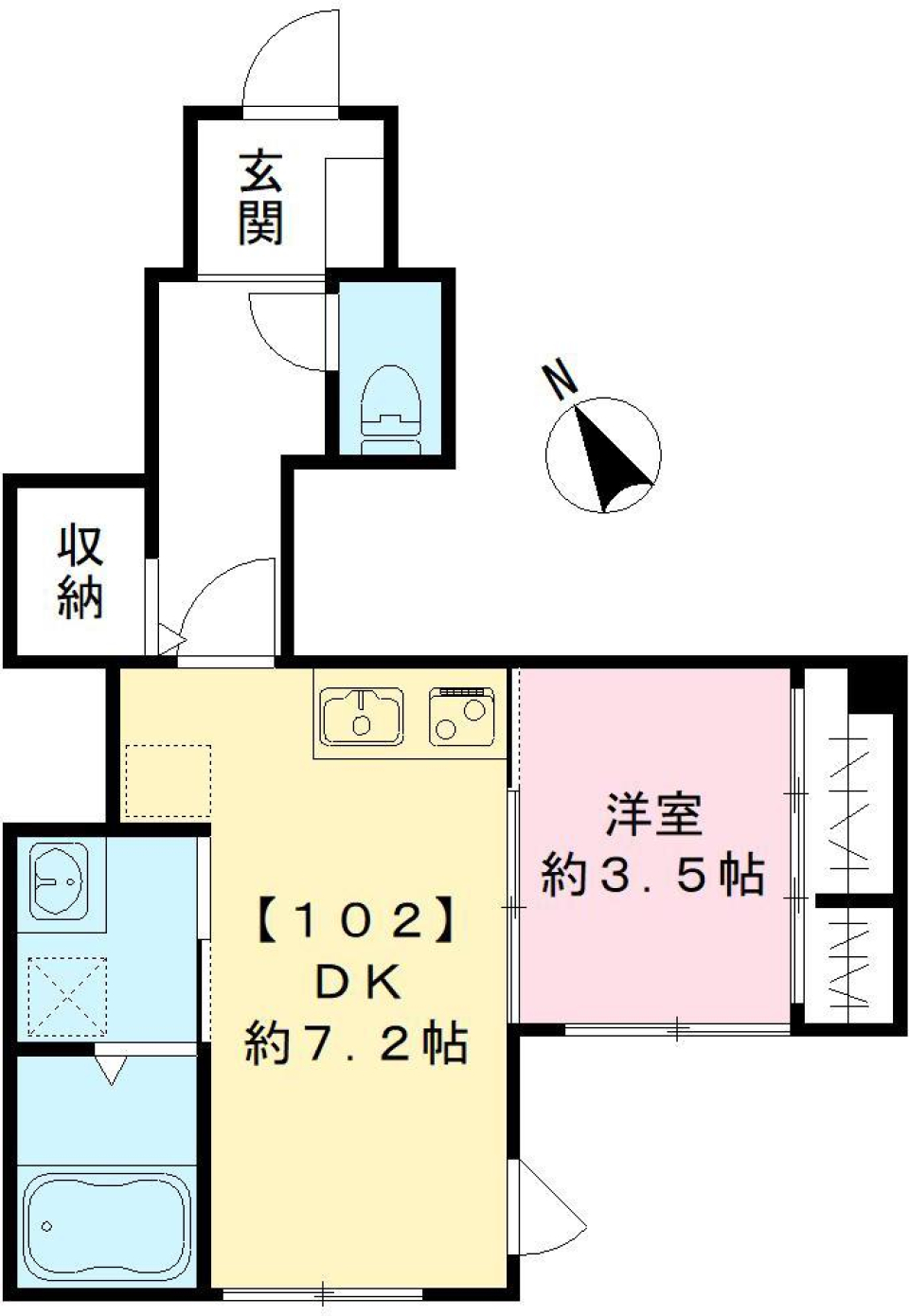 コスモス代官山　102号室の間取り図