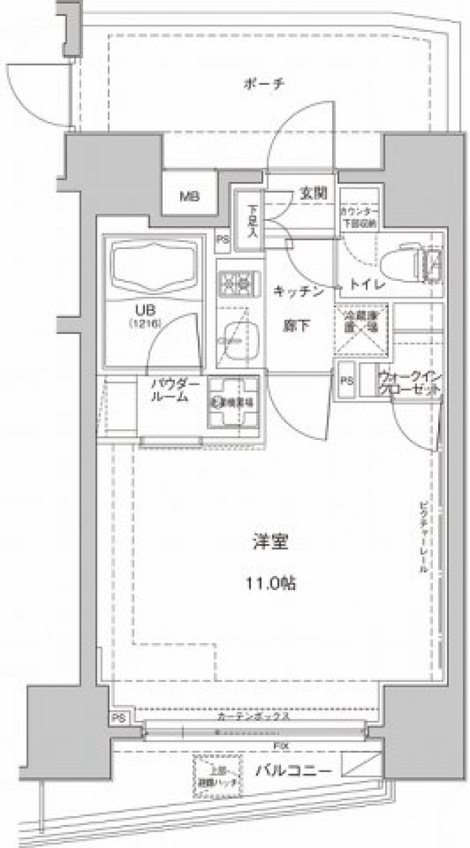 ジェノヴィア東大前グリーンヴェール　203号室［ペット可］の間取り図