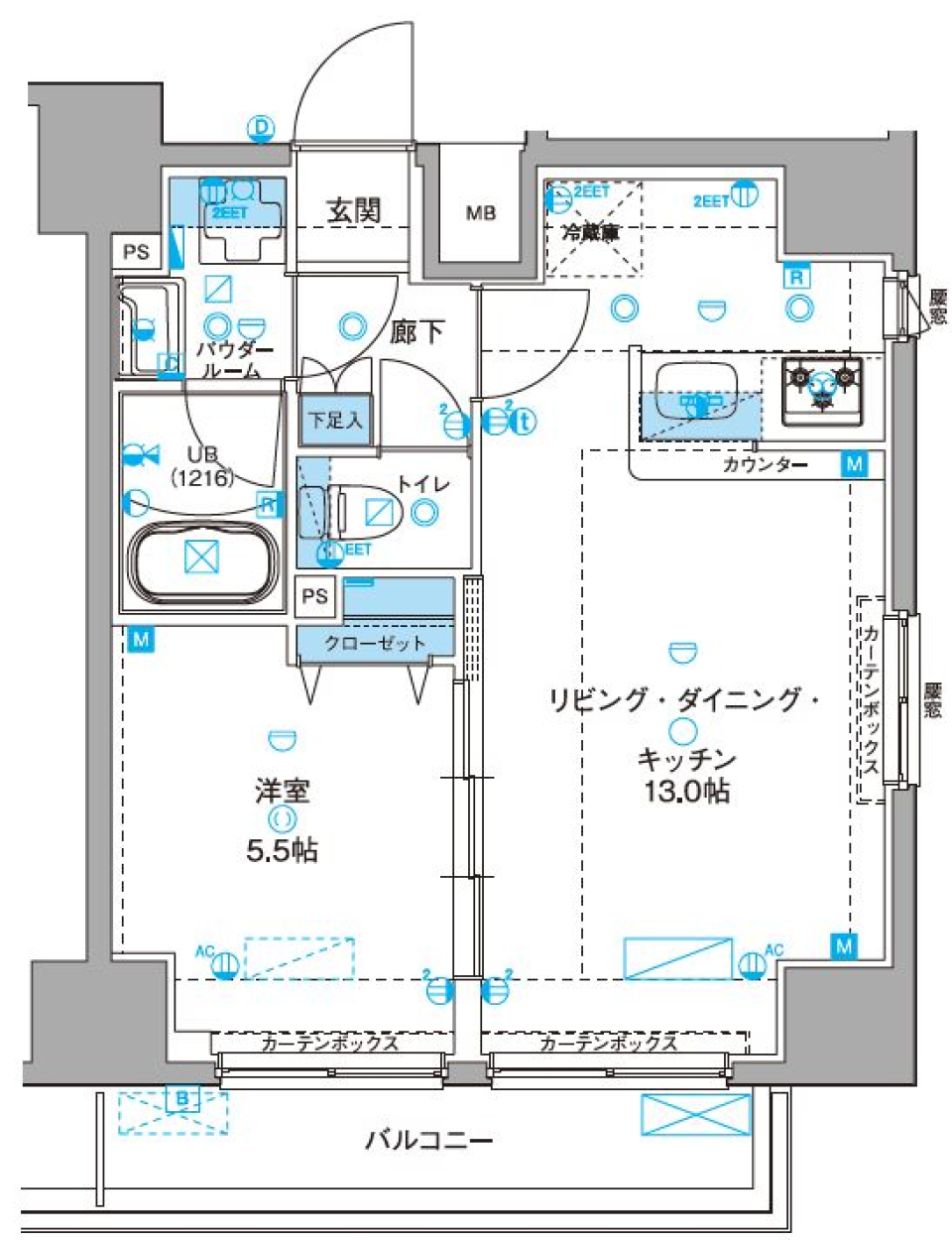 ジェノヴィア浅草Ⅲグリーンヴェール　301号室［ペット可］の間取り図