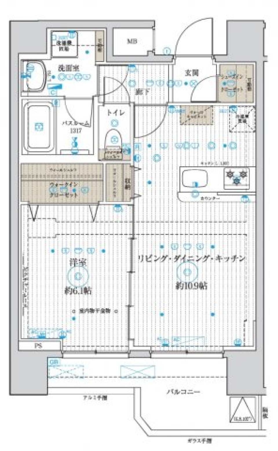 ベルグレード浅草　502号室［ペット可］の間取り図