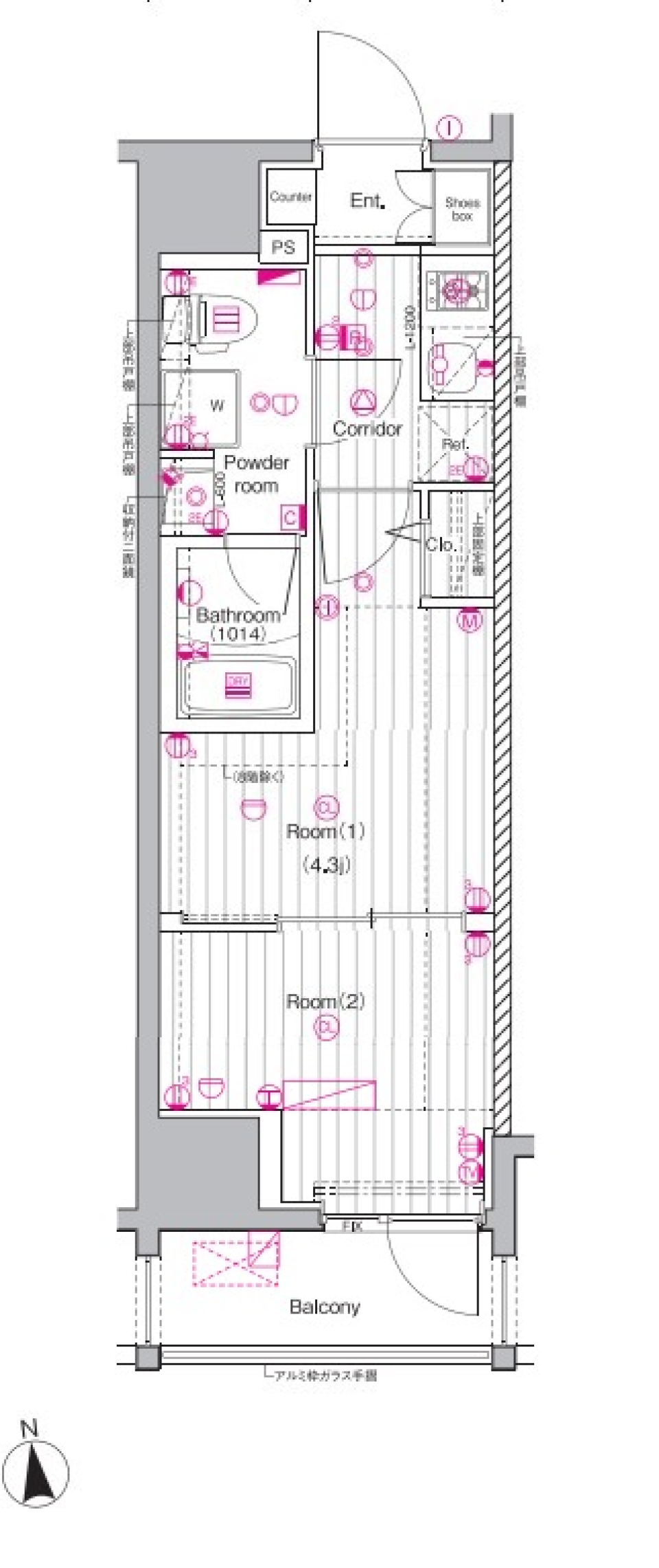 PREMIUM CUBE 上野　402号室［ペット可］の間取り図