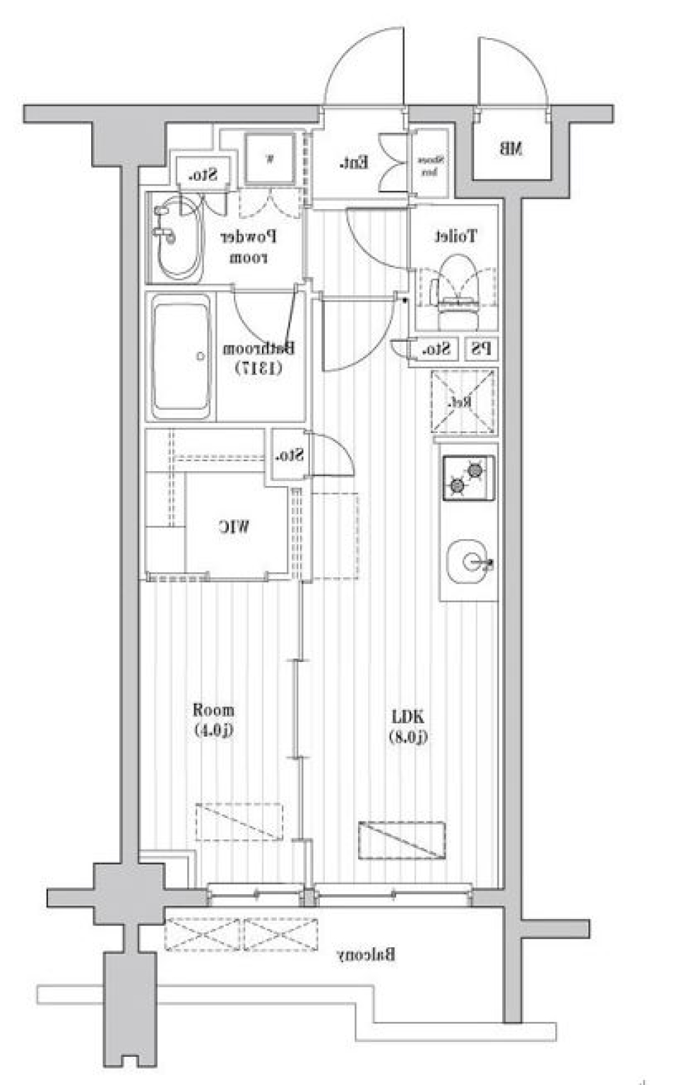 レジデンス桜新町ガーデン 203号室［ペット可］の間取り図