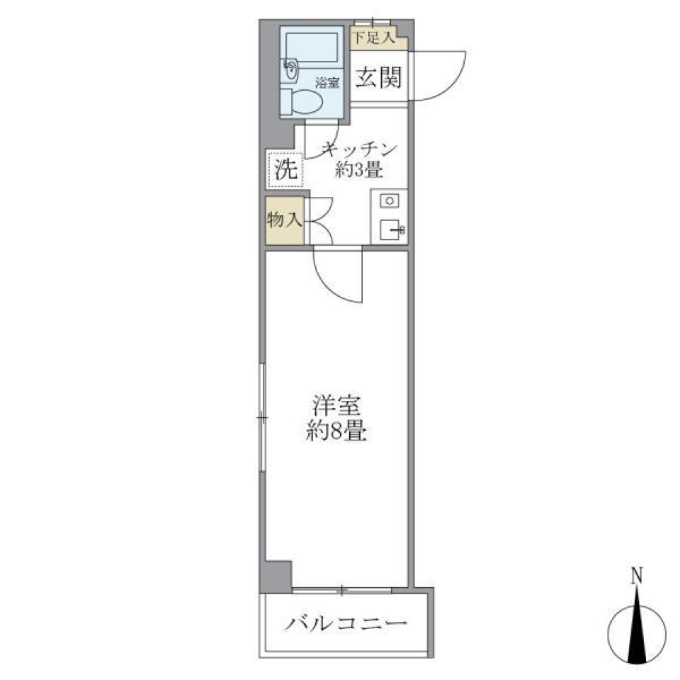 リシェス明大前　107号室の間取り図