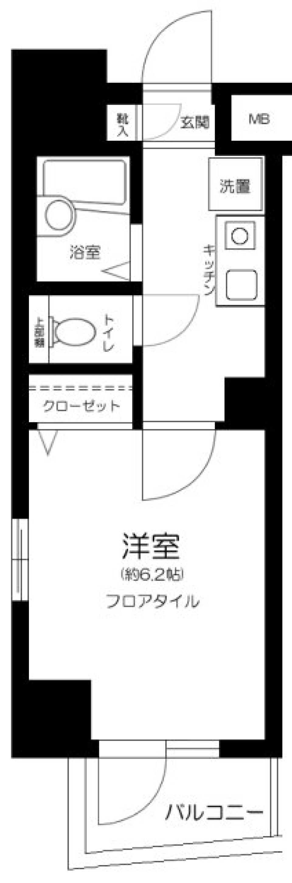 リクレイシア西麻布Ⅰ番館　1201号室の間取り図