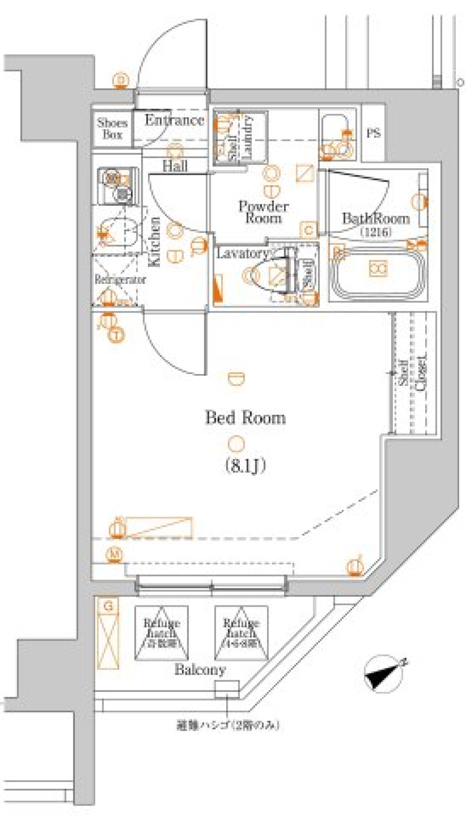 DIPS板橋駅前公園 603号室［ペット可］の間取り図