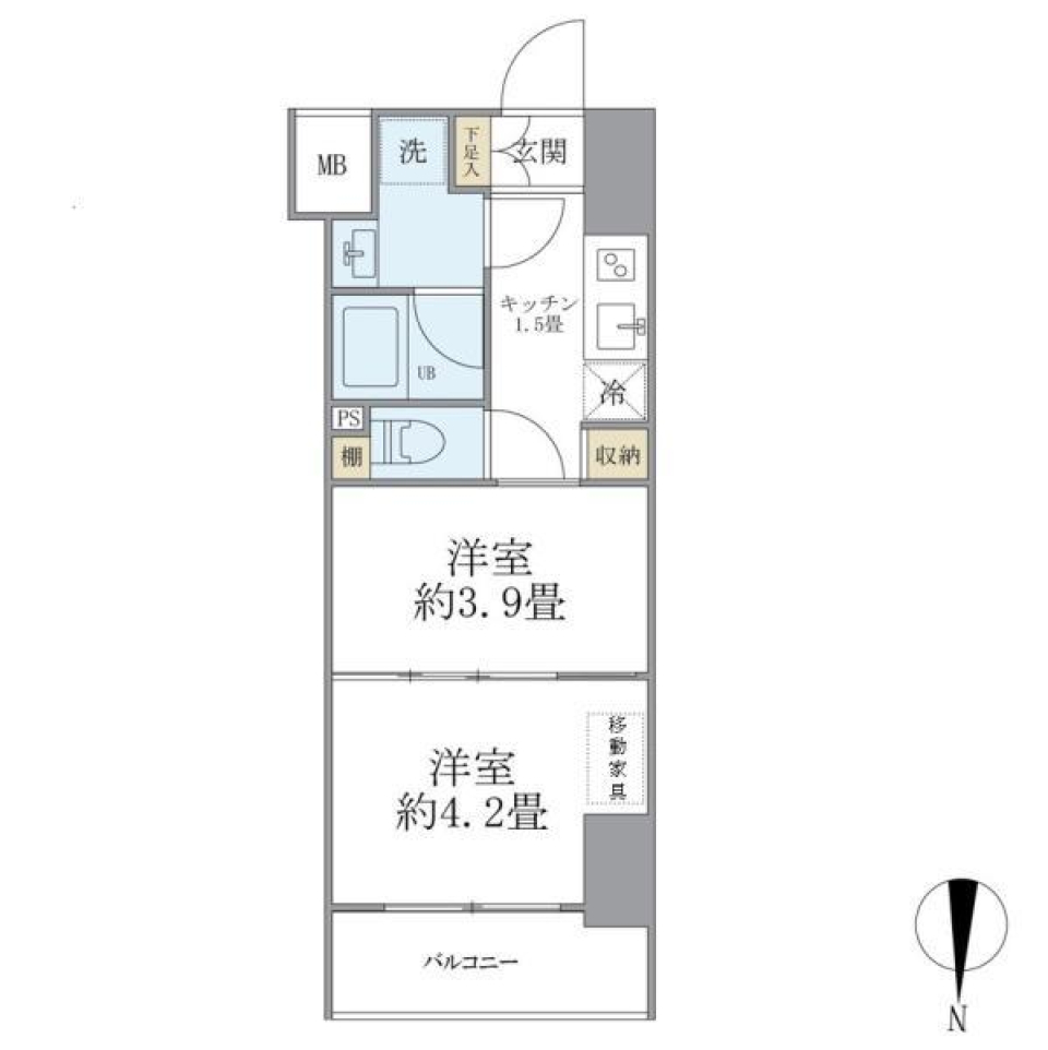 フェリーチェ錦糸町 802号室の間取り図