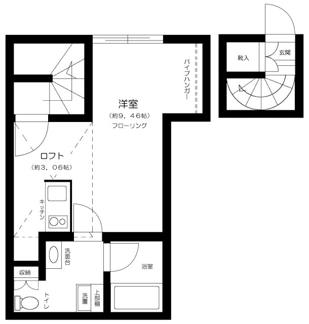 広さのあるワンルーム＋ロフトの充実空間！