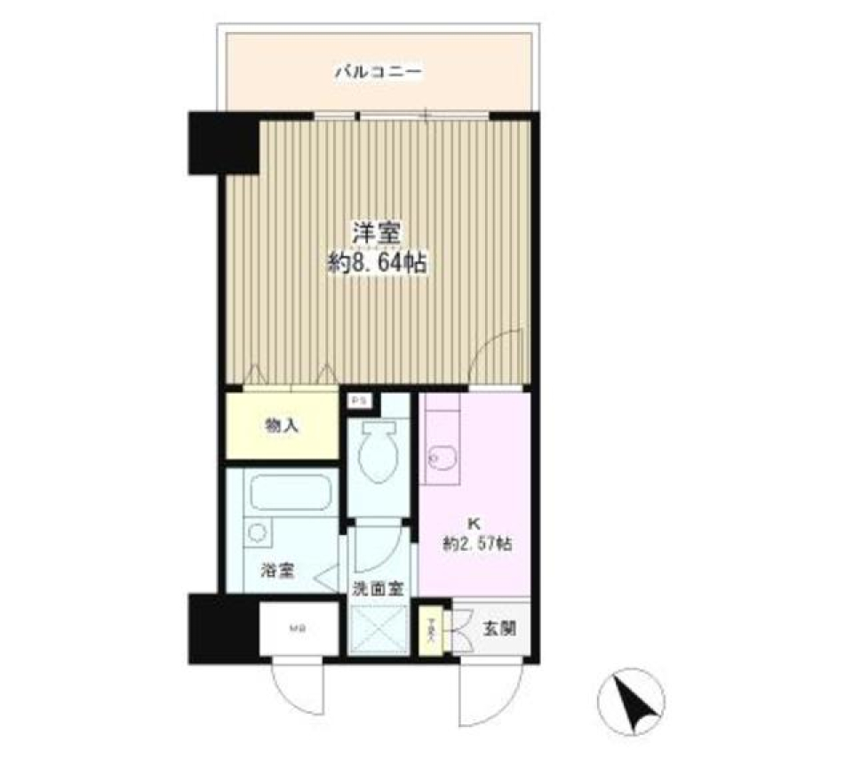 グロリア大洋 405号室の間取り図