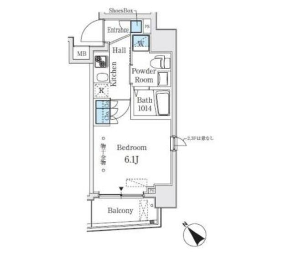 コージーコート島津山 203号室の間取り図