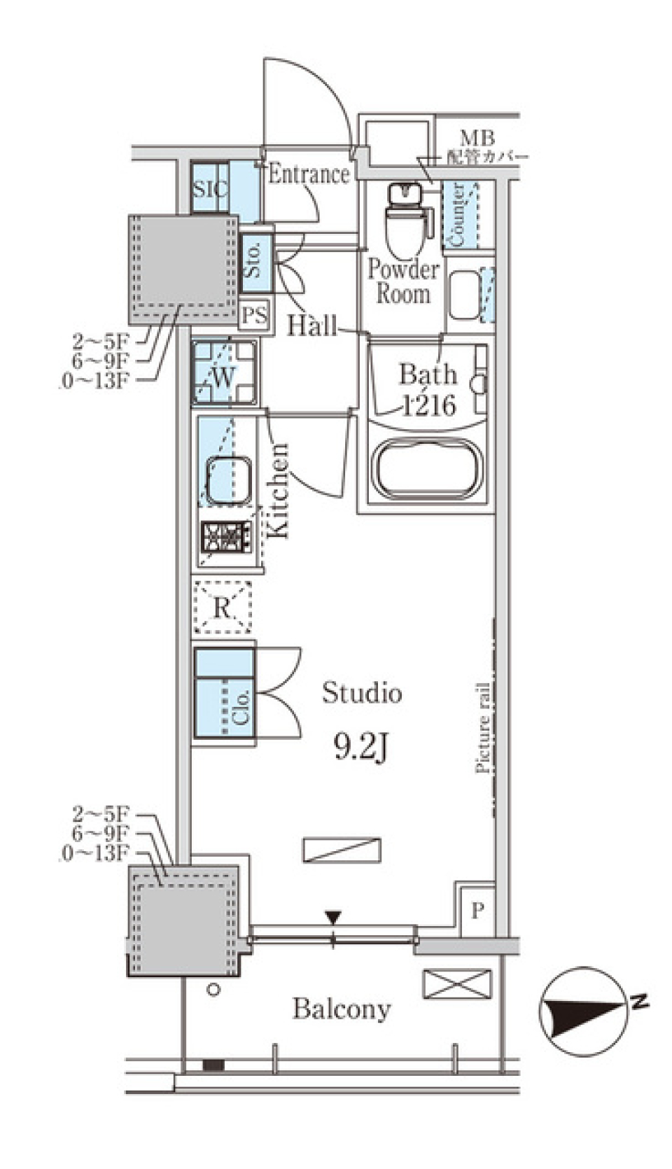 パークアクシス赤塚　910号室［ペット可］の間取り図