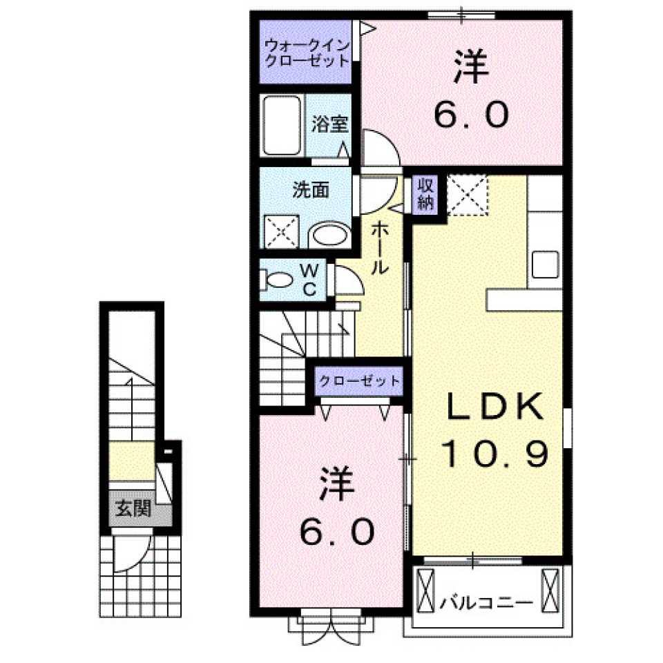 デュランタ小松　205号室の間取り図