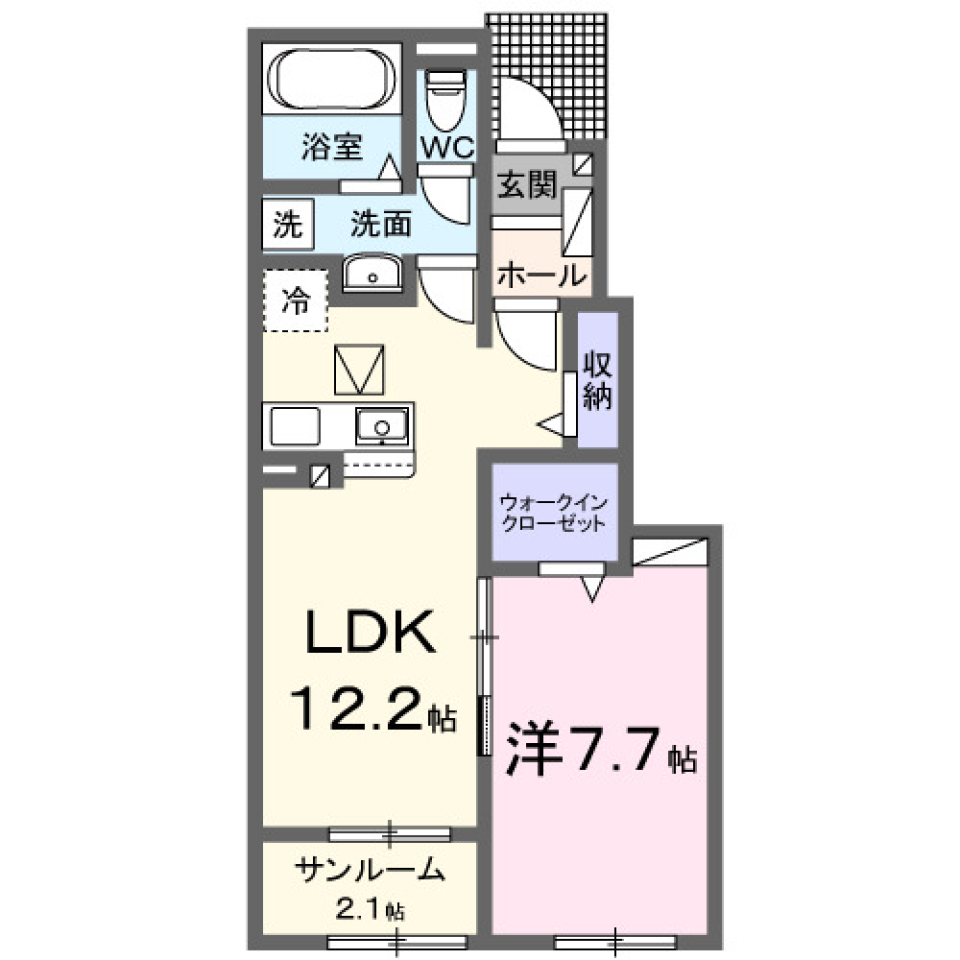 1LDKの間取りです。