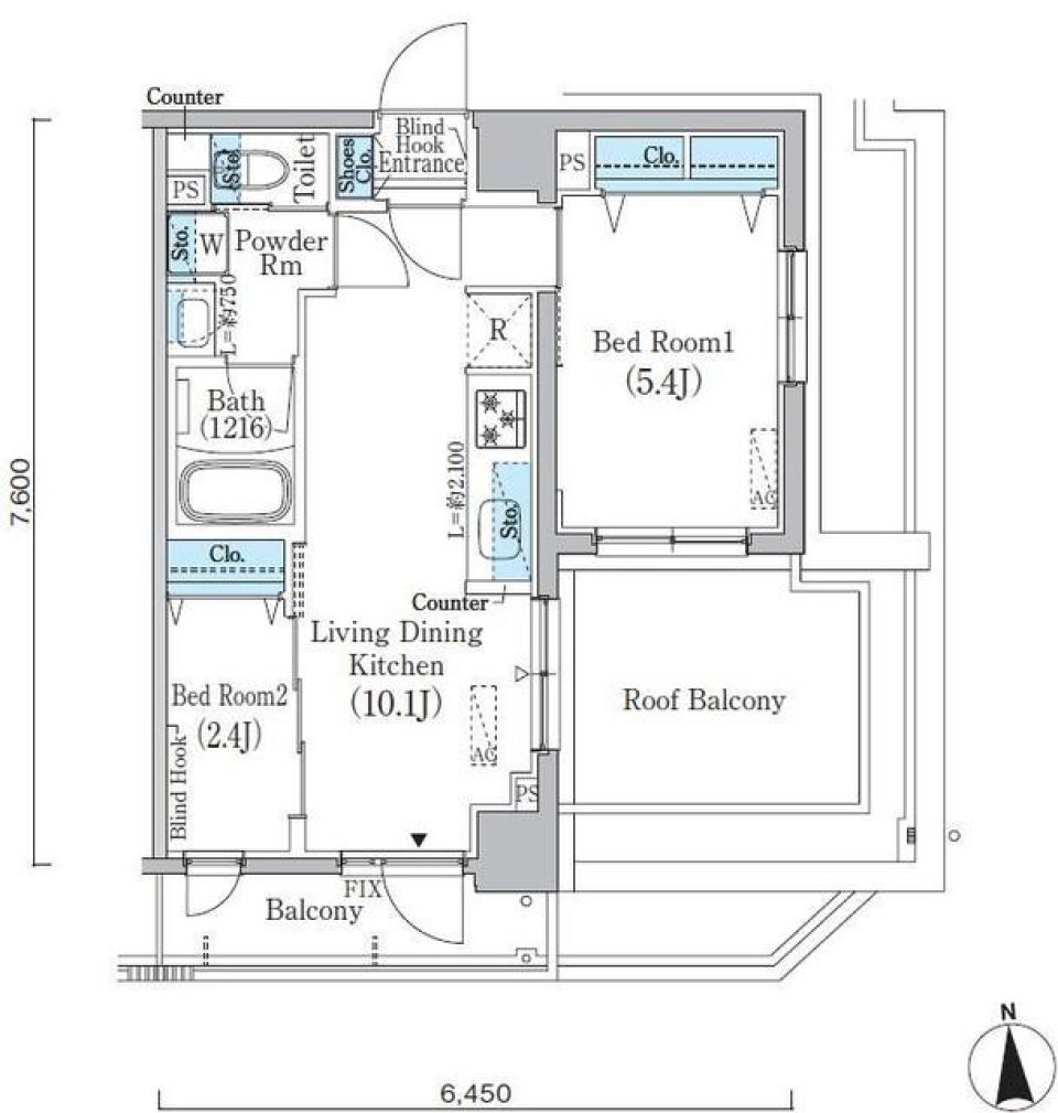 プライムブリス新宿上落合 701号室の間取り図