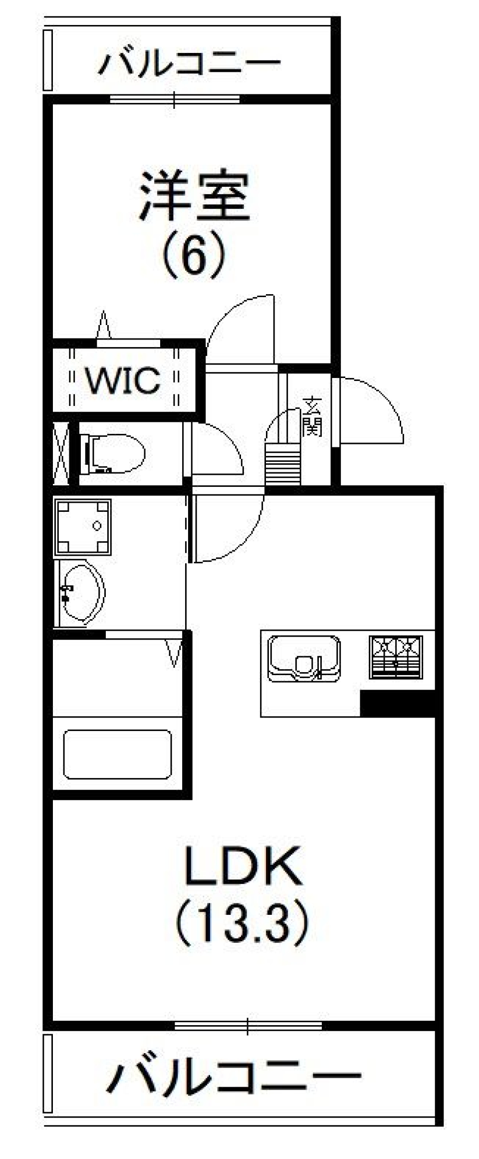 1人でもおしゃれに住みたいの間取り図