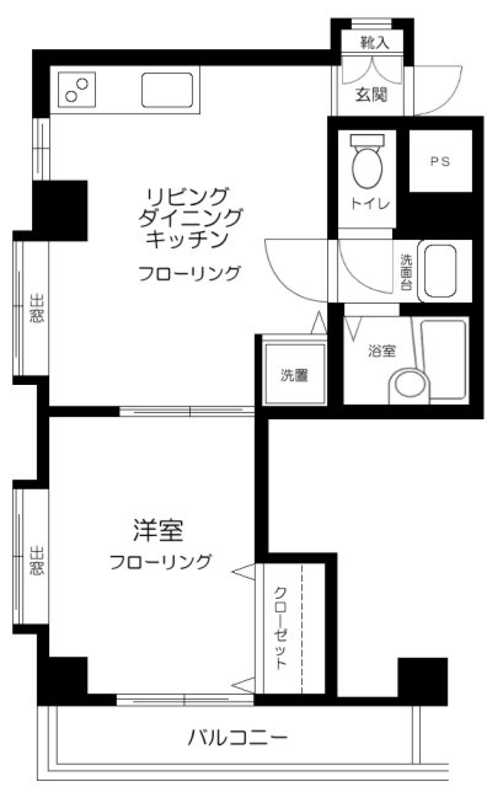 シンフォニーⅠ　203号室の間取り図