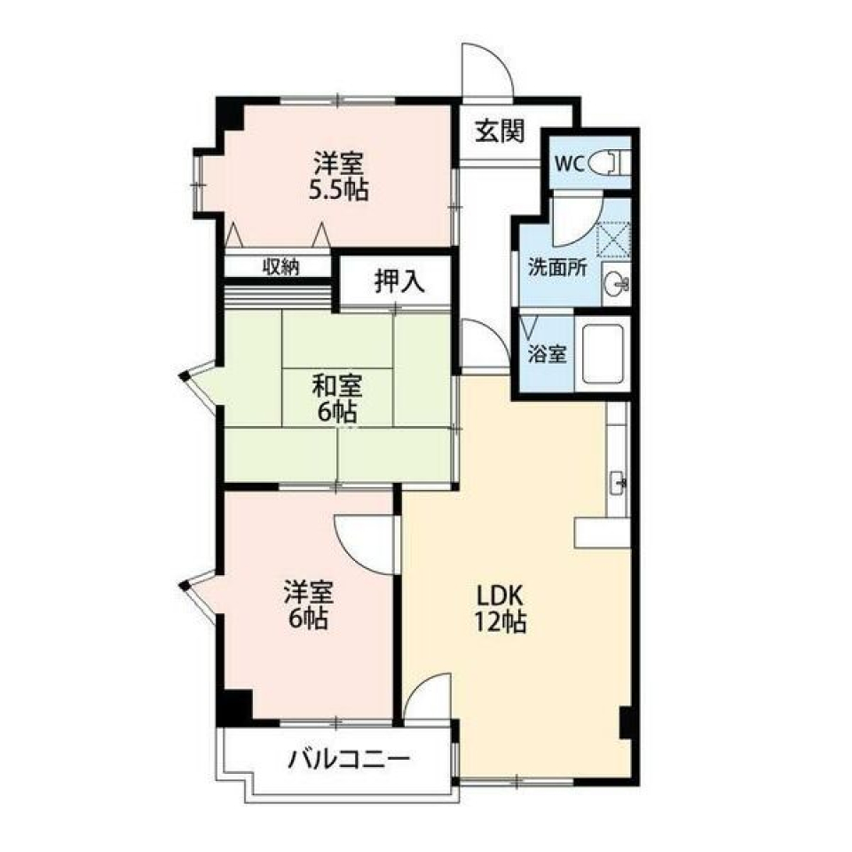 和室のあたたかみを家族で［ペット可］の間取り図