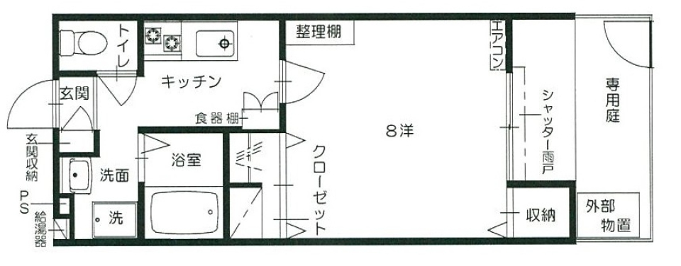 コーポエイティＢ棟 103号室の間取り図