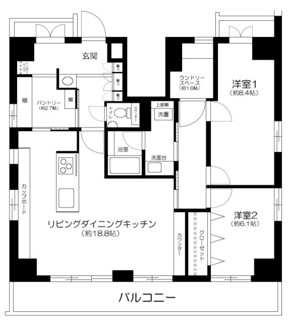 ローレルプラザ田町　201号室の間取り図