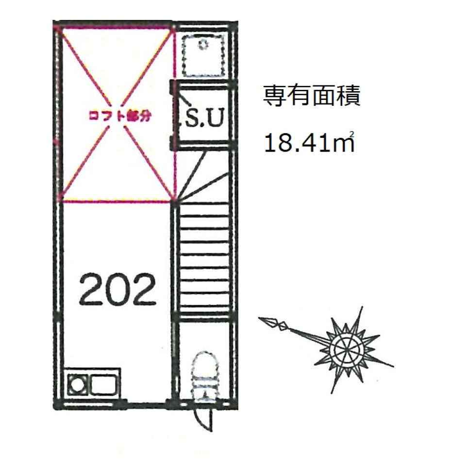 サークルハウス竹ノ塚壱番館　202号室の間取り図