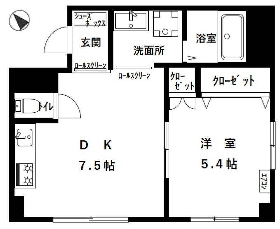 戸山コーポ　403号室の間取り図