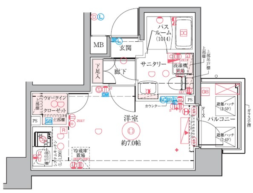 クレヴィスタ四ツ木　105号室［ペット可］の間取り図