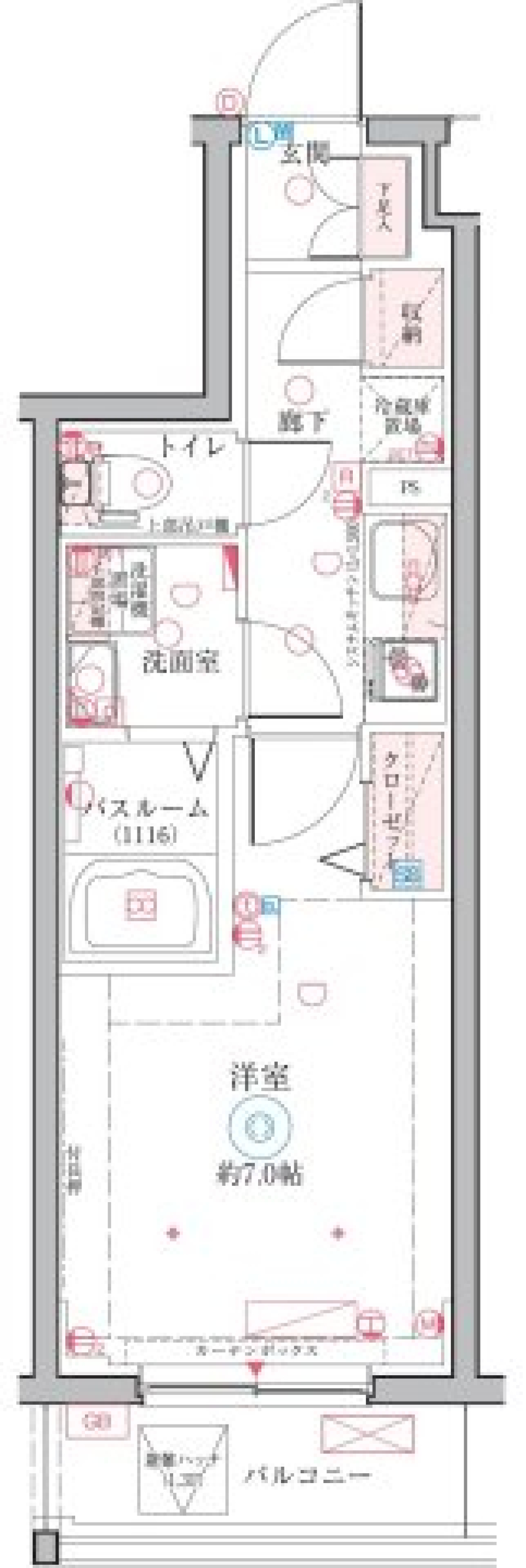 クレヴィスタ大塚　407号室［ペット可］の間取り図