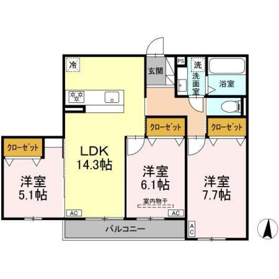 巨大メロンがいる生活［ペット可］の間取り図