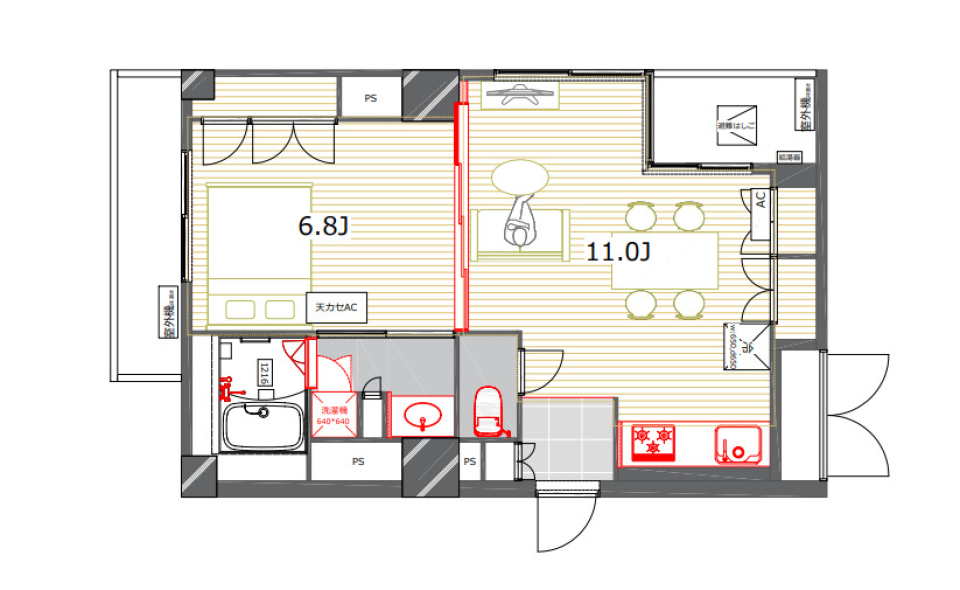 フロンティアテラス目黒 0407号室の間取り図