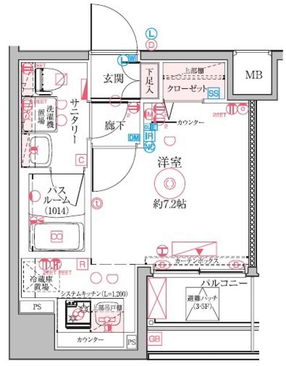 クレヴィスタ四ツ木 210号室の間取り図