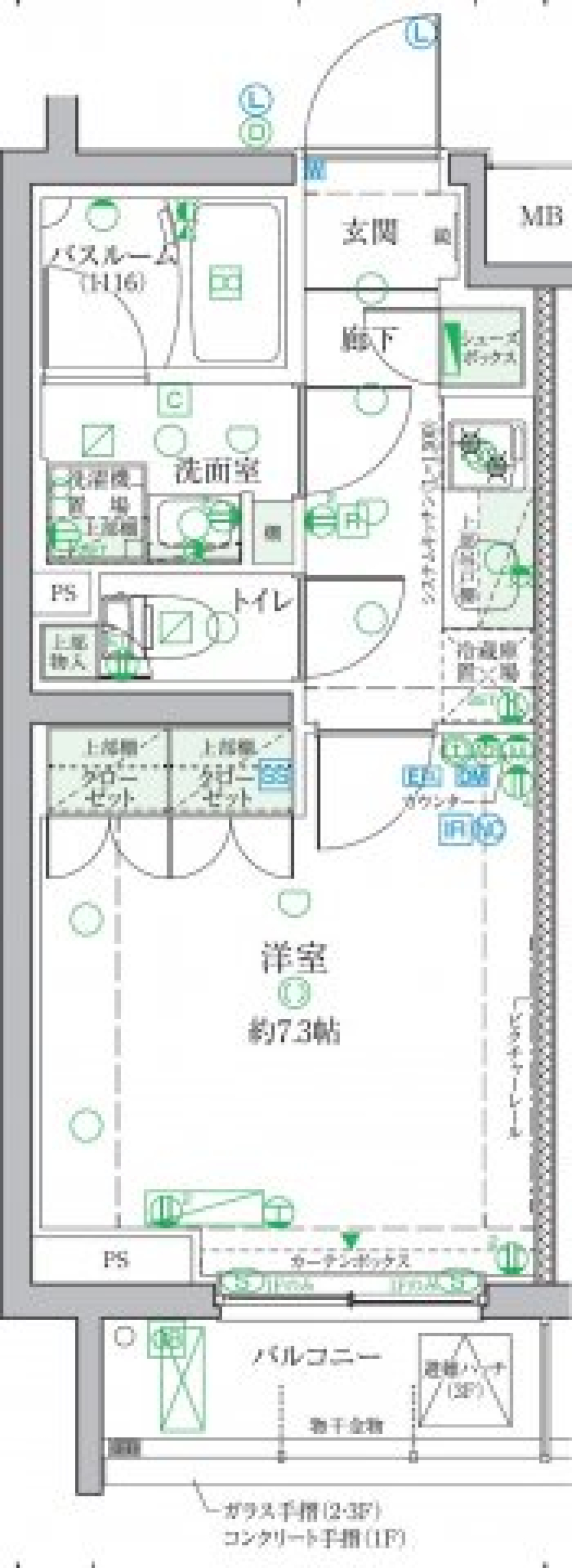 クレヴィスタ祖師ヶ谷大蔵 106号室［ペット可］の間取り図