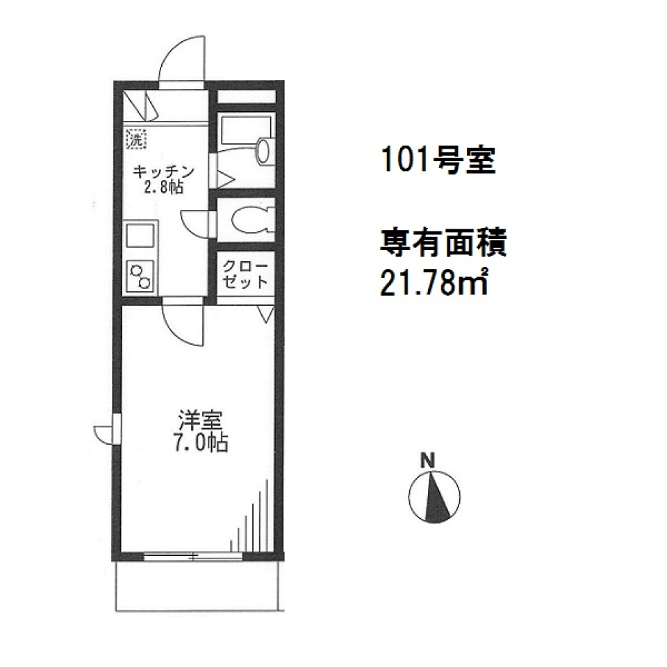 カーサ東池袋 101号室の間取り図