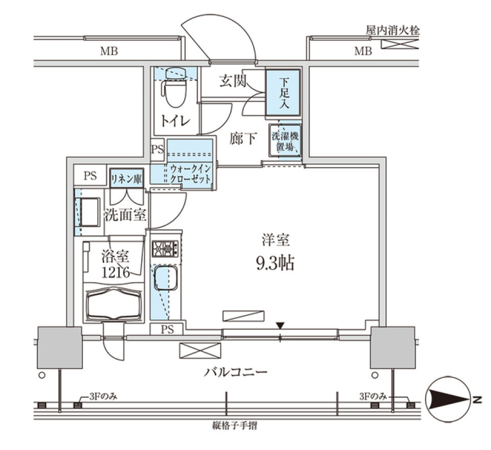 パークアクシス菊川ステーションゲート 810号室［ペット可］の間取り図