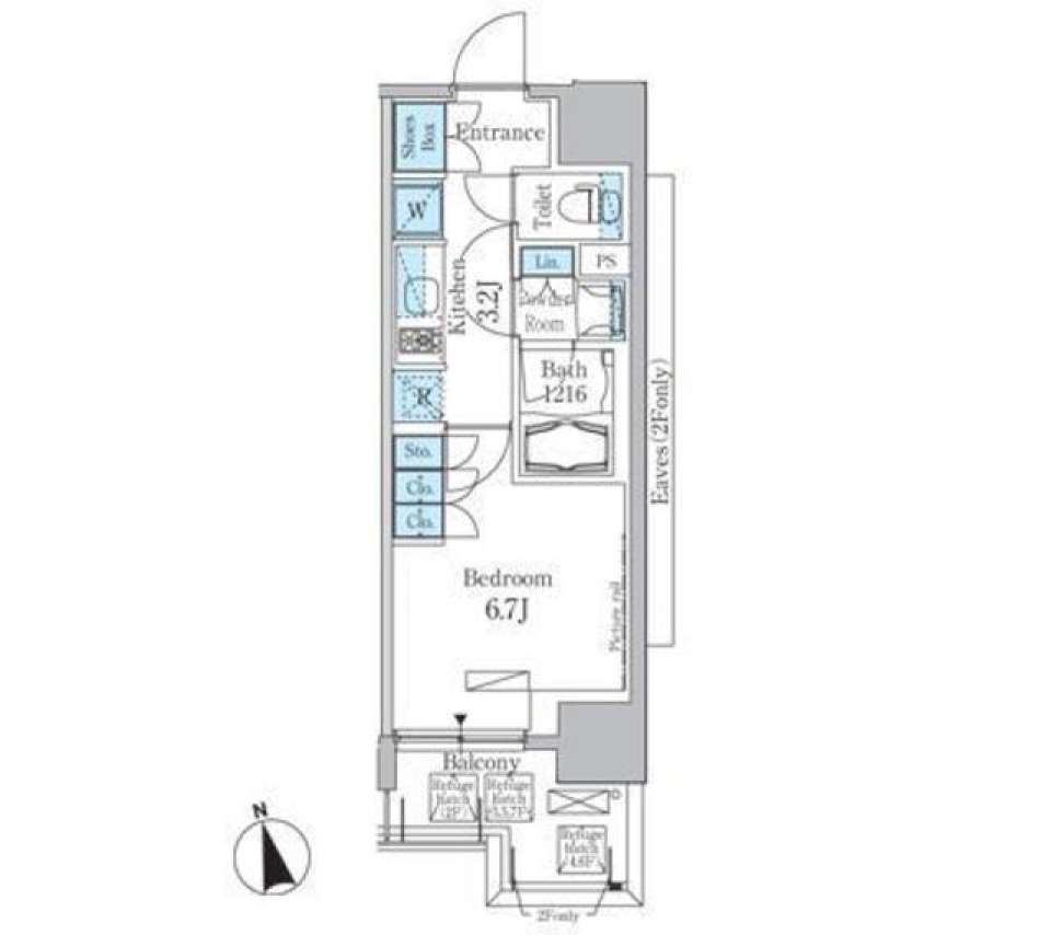 パークアクシス秋葉原Ｅａｓｔ　303号室［ペット可］の間取り図