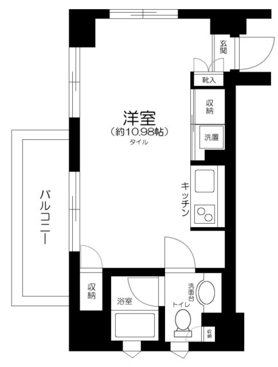 暮らしやすそうなワンルームです。