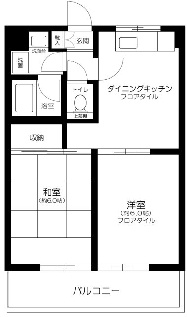 暮らしやすそうな2DKの間取りです。