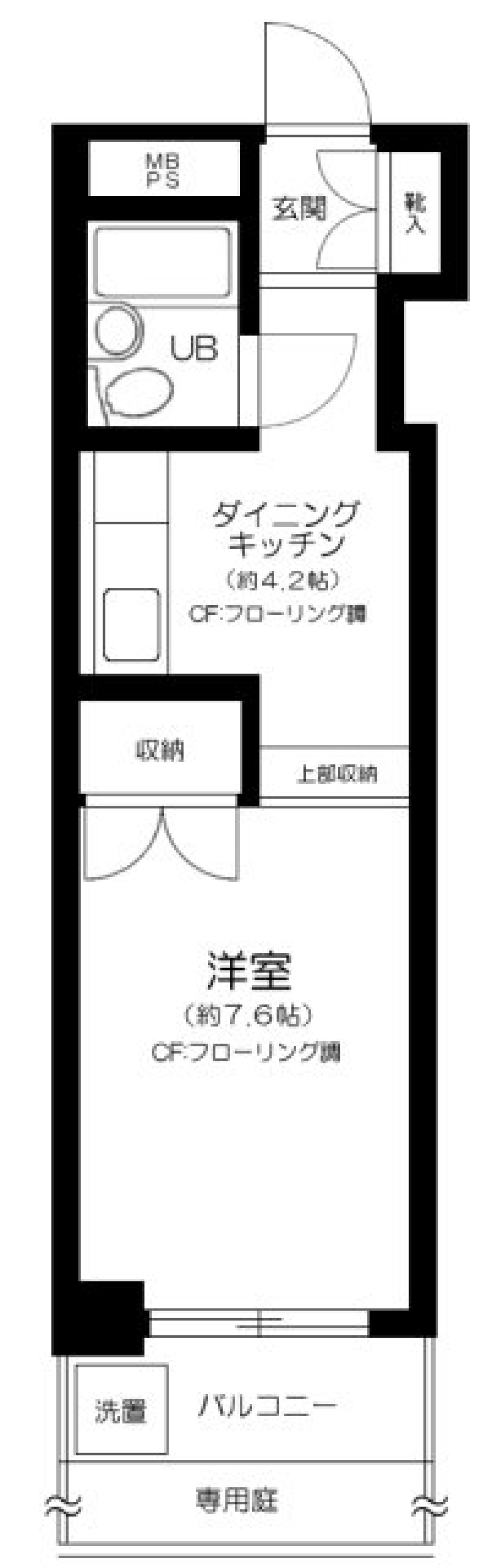 グリーンキャピタル東高円寺 102号室の間取り図