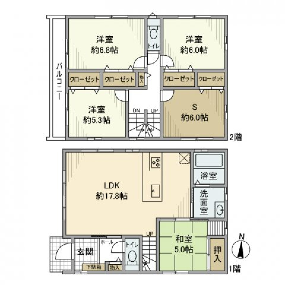 古千谷本町戸建の間取り図