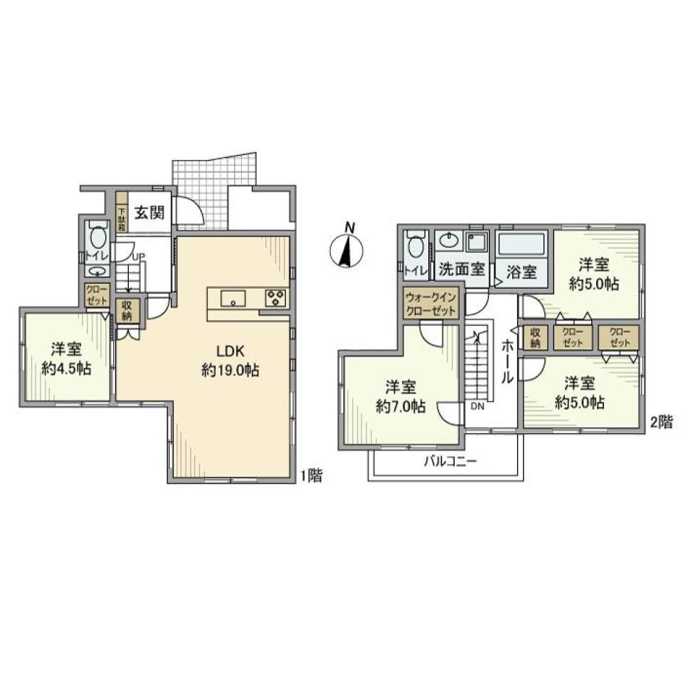 生田戸建の間取り図