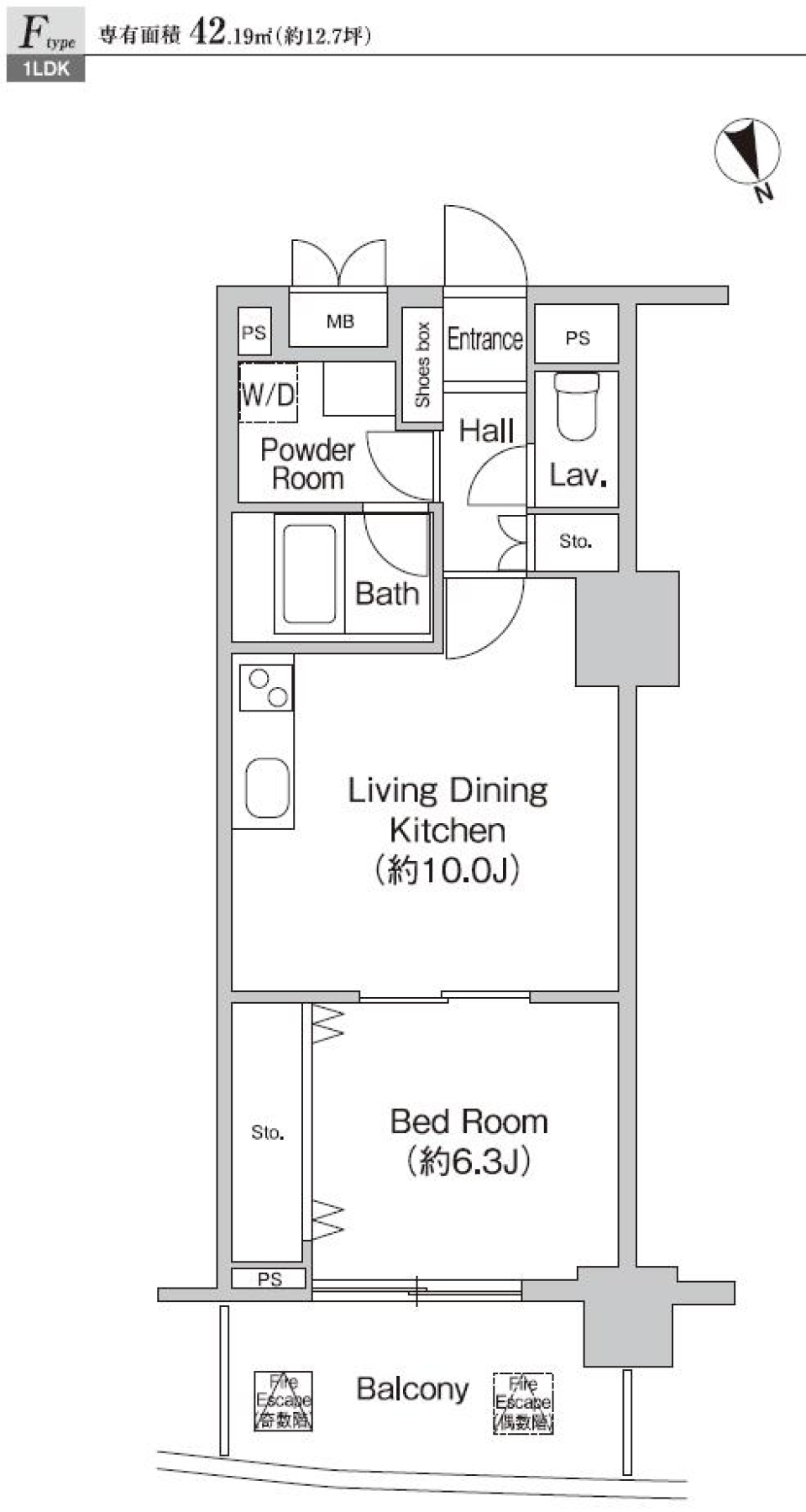 プライムアーバン町屋サウスコート　406号室の間取り図