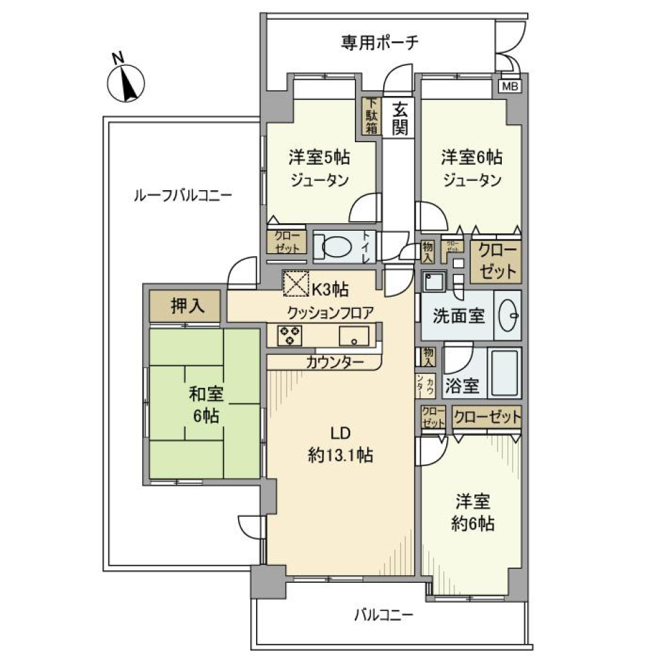 ダイアパレス本厚木ラ・クラッセ　601号室の間取り図