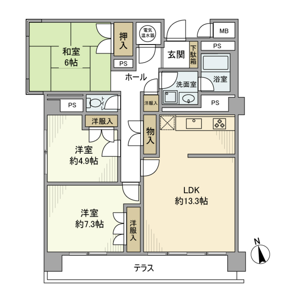 本厚木ハイツＢ棟　806号室の間取り図