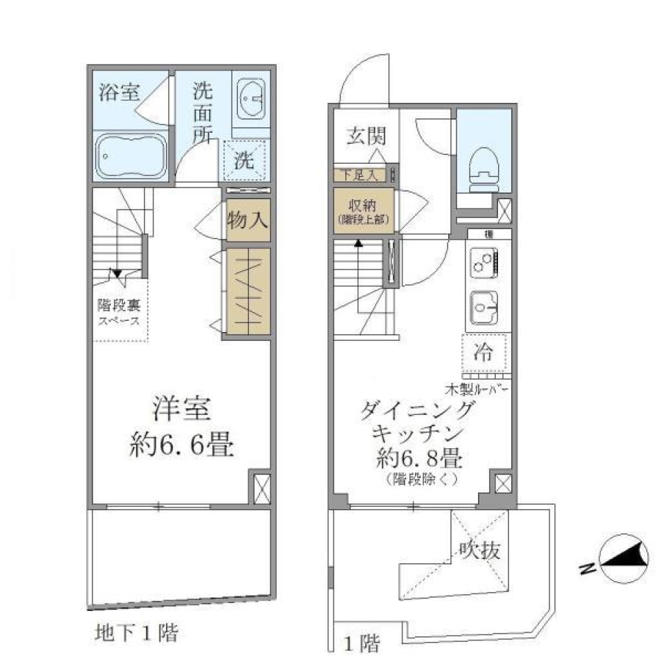 Ｔ’ｓ　ＳＱＵＡＲＥ　ＫＡＧＵＲＡＺＡＫＡ 104号室の間取り図