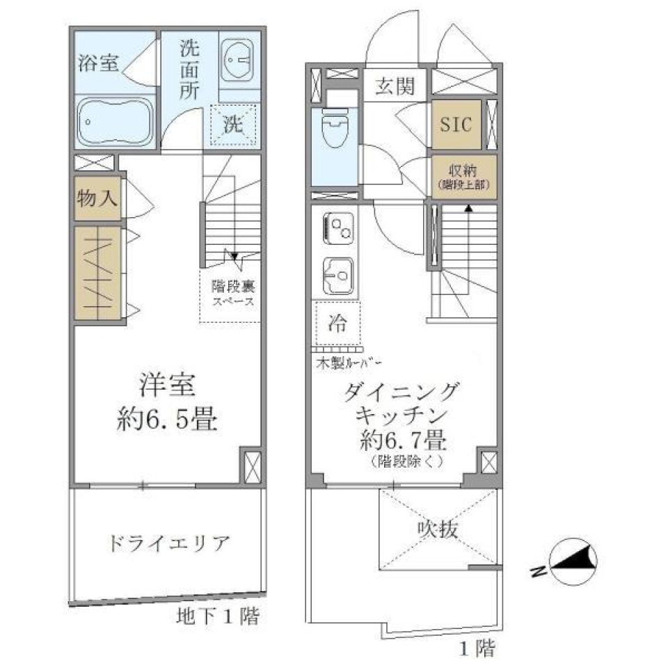 Ｔ’ｓ　ＳＱＵＡＲＥ　ＫＡＧＵＲＡＺＡＫＡ　103号室の間取り図