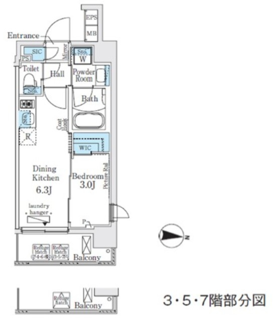 イプセ住吉　603号室の間取り図