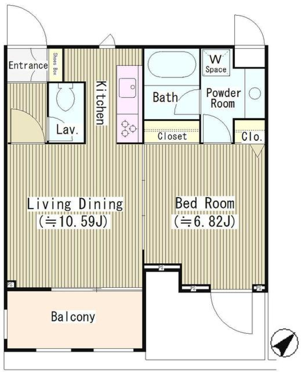 西馬込テラスコート　206号室の間取り図