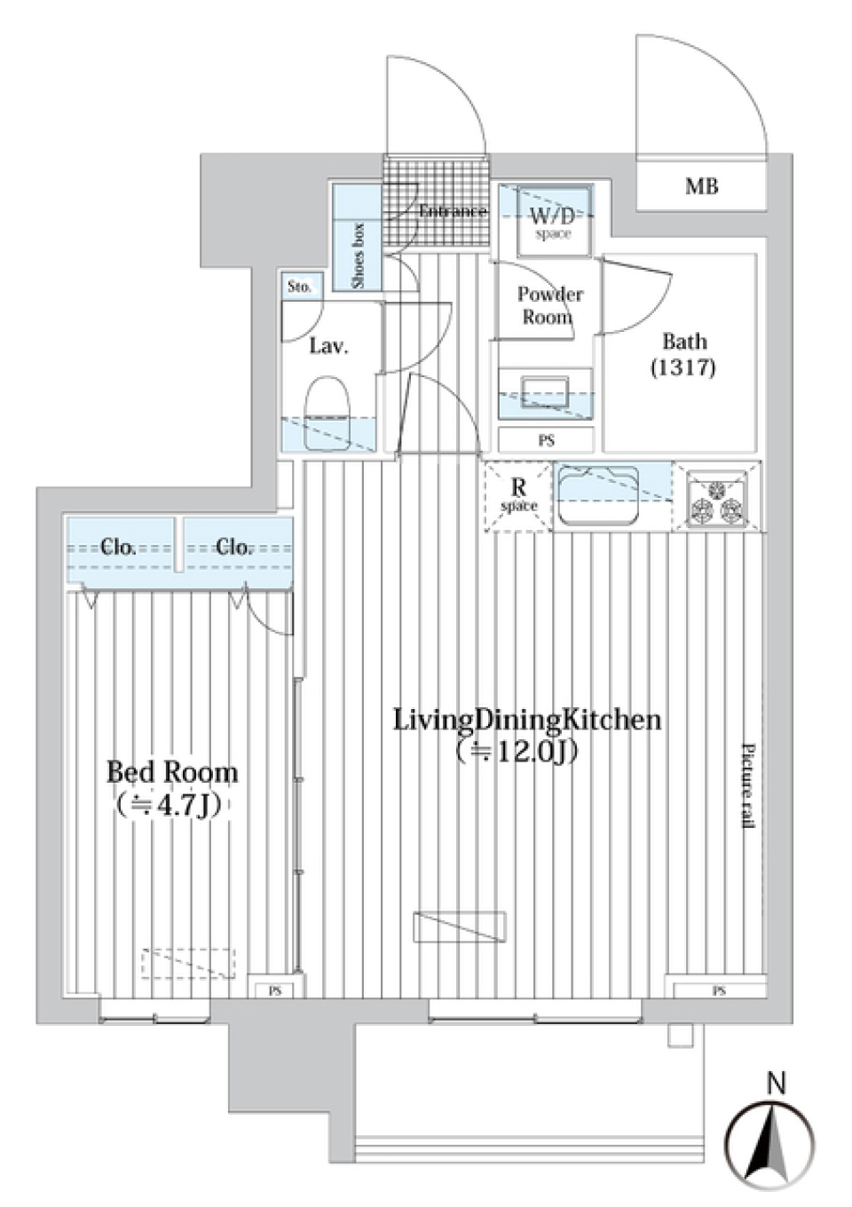 Ｌ・ＢＡＳＥ押上Ｎｏｒｔｈ　302号室［ペット可］の間取り図