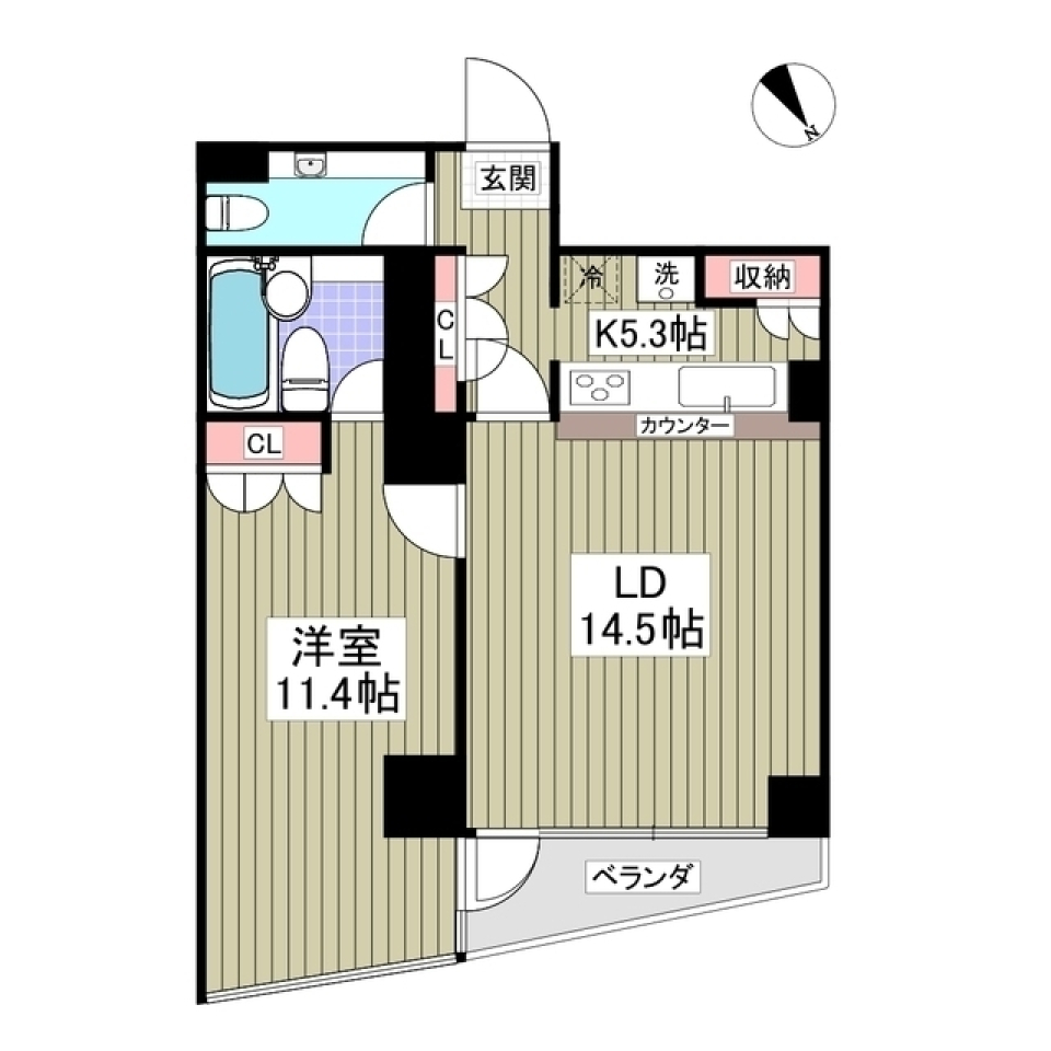 ポートタワー山下町　701号室の間取り図